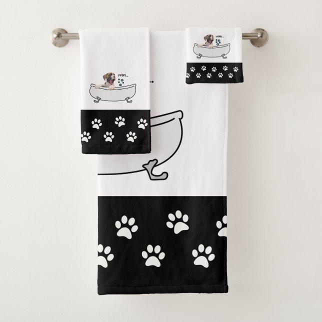 Cute Brindle Boxer Puppy - Themed Bathroom Decor Bath Towel Set (Insitu)