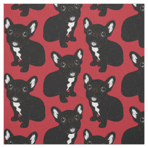 Cute Brindle Frenchie Puppy Fabric