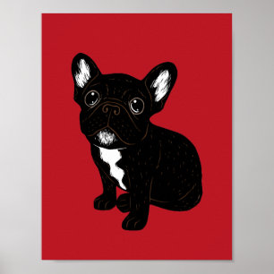 Cute Brindle Frenchie Puppy Poster