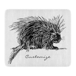 Cute Bristly Hedgehog Thunder_Cove Cutting Board