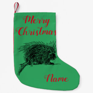 Cute Bristly Hedgehog Thunder_Cove Small Christmas Stocking