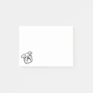 Cute British Bulldog Personalised Post-it Notes