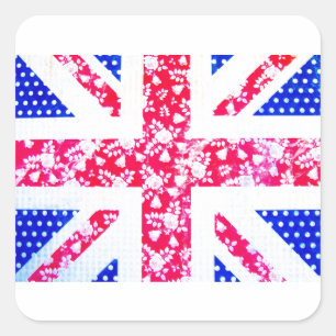 Cute British Flag Square Sticker