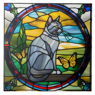 Cute British Shorthair Cat Decorative Tile