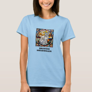 Cute British Shorthair Cat Stained Glass Woman's  T-Shirt