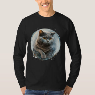 Cute British Shorthair Cat with space T-Shirt