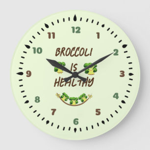 Cute broccoli large clock