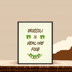 Cute broccoli photo print