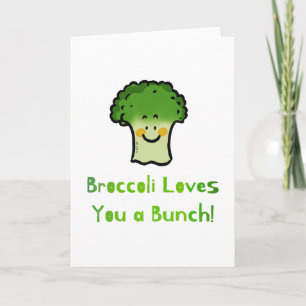 Cute Broccoli Pun Cartoon Design Card