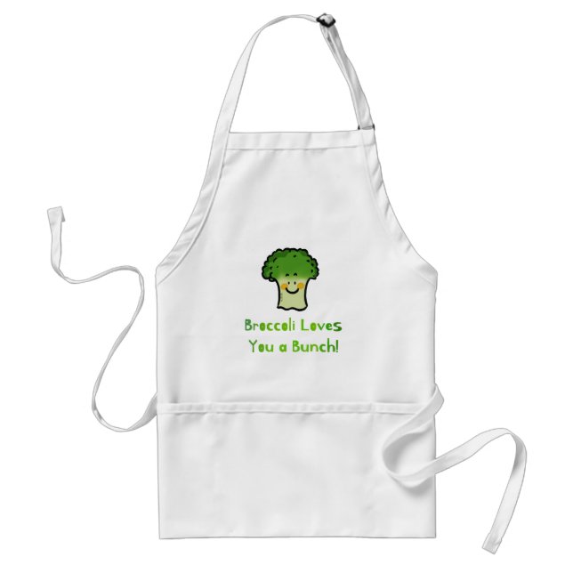 Cute Broccoli Pun Cartoon Design Standard Apron (Front)