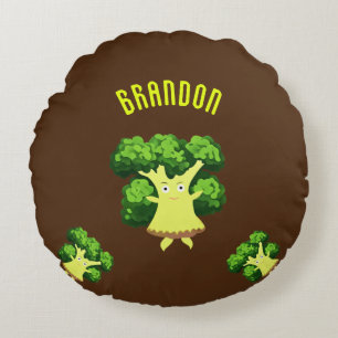 Cute broccoli round cushion