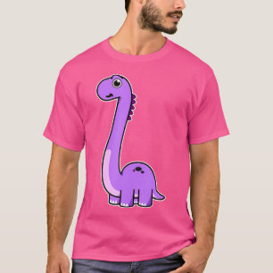 Cute Brontosaurus Dinosaur Tee - Purple Dino Adult
