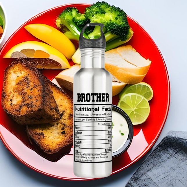 cute Brother word art facts 710 Ml Water Bottle (Creator Uploaded)