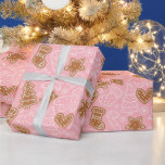 Cute Brown and White Cookie Pink Christmas Wrapping Paper<br><div class="desc">Introducing our Pink Christmas Wonderland Wrapping Paper, a delightful and modern choice to add a touch of whimsy to your holiday gifts. The background boasts a soft and inviting shade of pink, setting the perfect festive tone for your presents. Adorning this charming pink canvas are an array of super cute...</div>