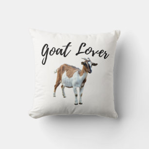 Cute Brown and White Goat Cushion