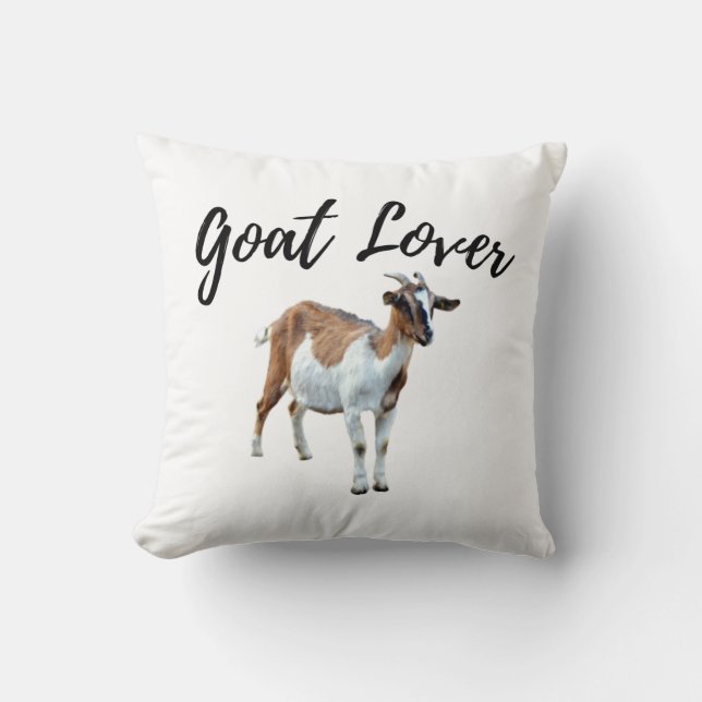 Cute Brown and White Goat  Cushion (Front)
