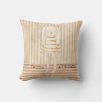 Cute Brown Baby Bunny Keepsake Birth Stats