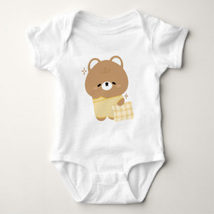 Cute Brown Bear Baby Bodysuit