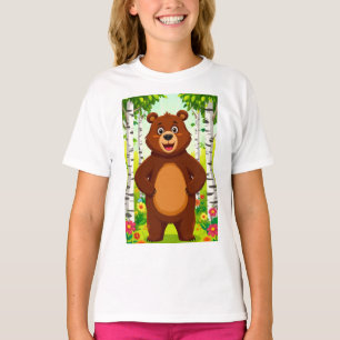 Cute Brown Bear Cartoon T-Shirt