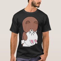 Cute Brown Bear Cony Bunny Rabbit The Kiss