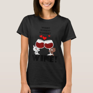 Cute brown bear cony bunny rabbit who what where w T-Shirt