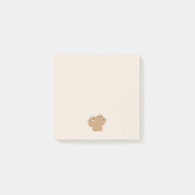 Cute Brown Bear Couple Post-it Notes (Front)