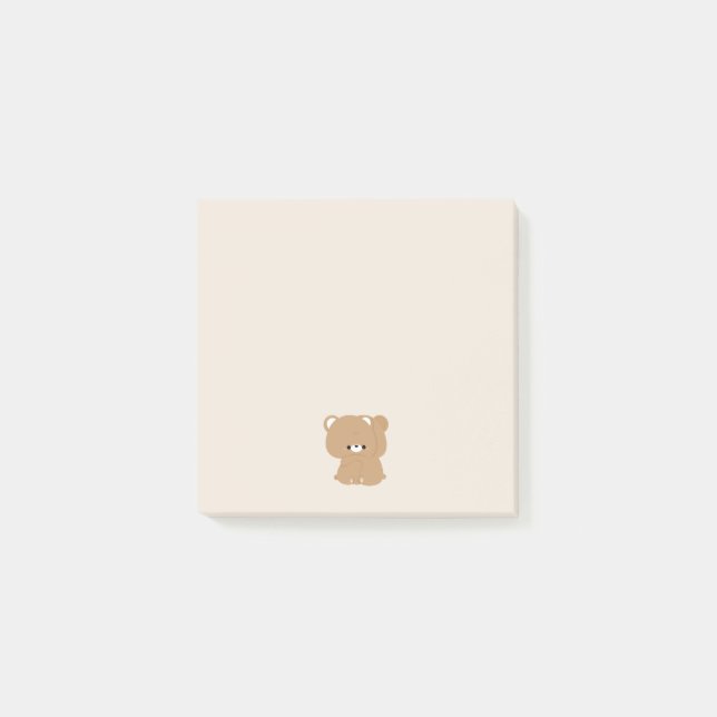 Cute Brown Bear Couple Post-it Notes (Front)