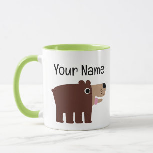 Cute brown bear cub cartoon personalized kid's mug