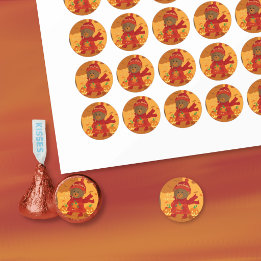 Cute Brown Bear Halloween Personalised Party Favou