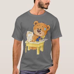 Cute brown bear sitting on a chair  T-Shirt