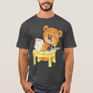 Cute brown bear sitting on a chair  T-Shirt