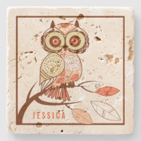Cute Brown & Beige Owl Illustration
