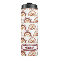 Cute Brown Boho Rainbow Whimsical Pattern