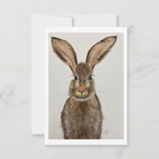 Cute Brown Bunny Note card - Original artwork