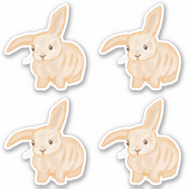 Cute Brown Bunny Rabbit - 4x cut-out. (Front)