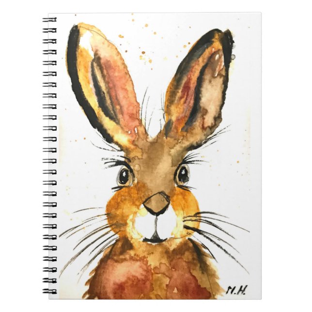 Cute brown bunny rabbit notebook (Front)