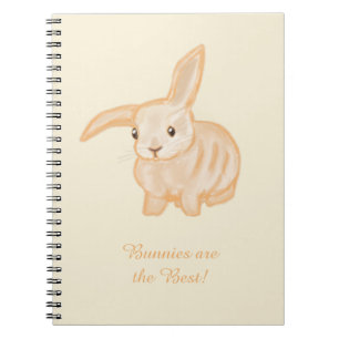 Cute Brown Bunny Rabbit - transparent on beige. Notebook