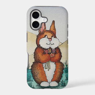 Cute brown Bunny with flowers art iphone5 case
