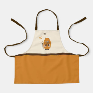 Cute brown cat apron