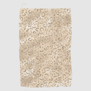 Cute brown Cheetah Leopard Skin Print Pattern Golf Towel