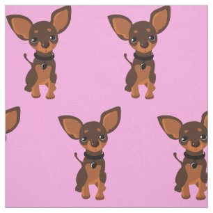 Cute Brown Chihuahua Puppy Dog Fabric