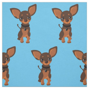 Cute Brown Chihuahua Puppy Dog Fabric