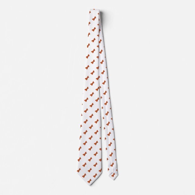 Cute Brown Cinnamon Stick Seamless Pattern Tie (Front)