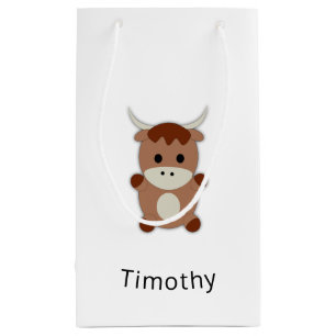 Cute Brown Cow Small Gift Bag