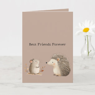 Cute Brown Cream Hedgehog Mouse Appreciation Card