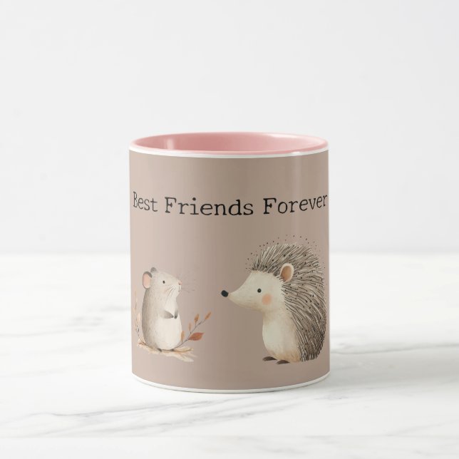 Cute Brown Cream Hedgehog Mouse Appreciation Mug (Center)