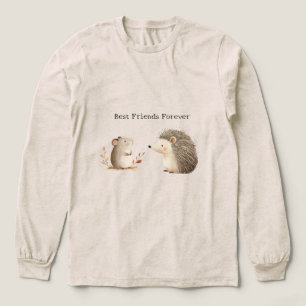 Cute Brown Cream Hedgehog Mouse Best Friends Tri-Blend Shirt