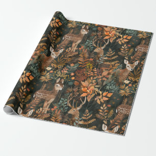 Cute brown deers pattern wrapping paper