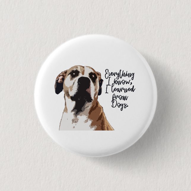 cute brown dog  button (Front)
