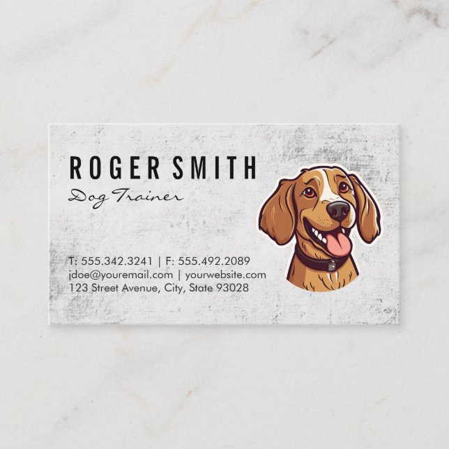 Cute Brown Doggy | Animal Trainer Business Card (Front)